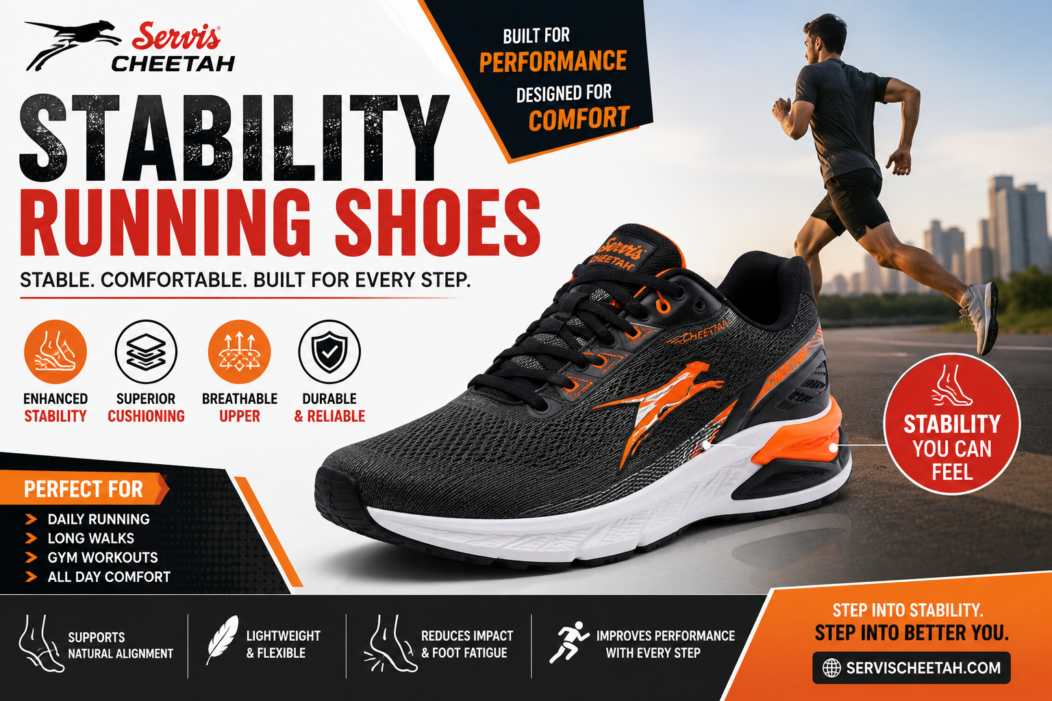 Servis Cheetah Stability Running Shoes