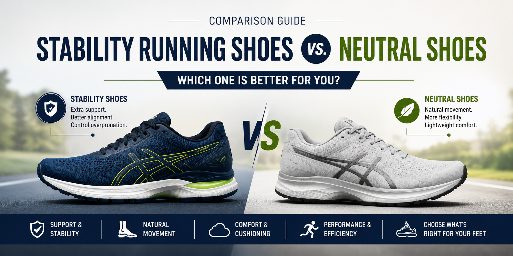 stability running shoes vs neutral shoes